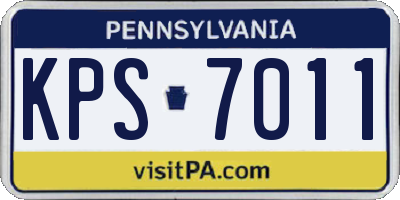 PA license plate KPS7011