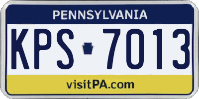 PA license plate KPS7013