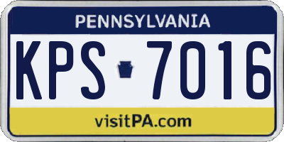 PA license plate KPS7016