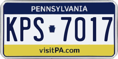 PA license plate KPS7017