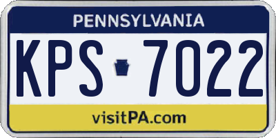 PA license plate KPS7022