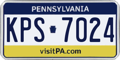 PA license plate KPS7024