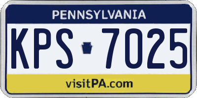 PA license plate KPS7025