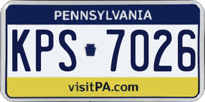 PA license plate KPS7026