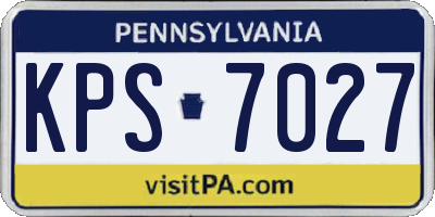 PA license plate KPS7027