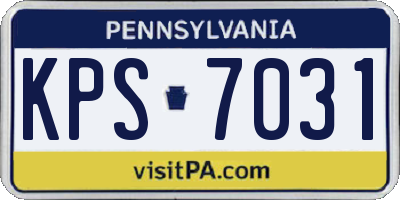PA license plate KPS7031