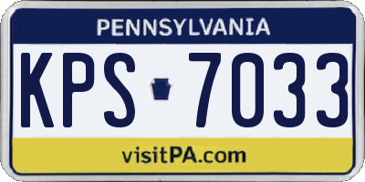 PA license plate KPS7033