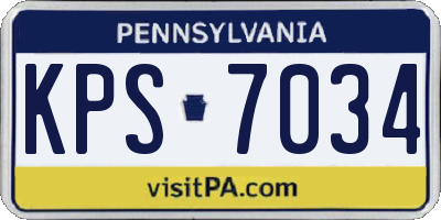 PA license plate KPS7034