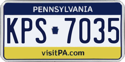 PA license plate KPS7035