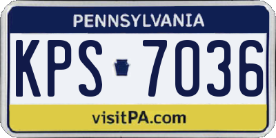 PA license plate KPS7036