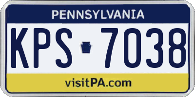PA license plate KPS7038