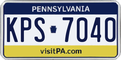 PA license plate KPS7040