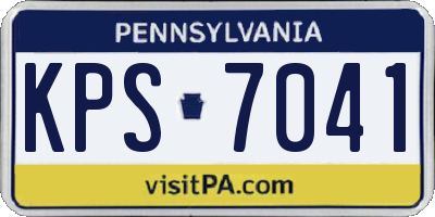 PA license plate KPS7041