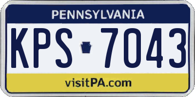 PA license plate KPS7043