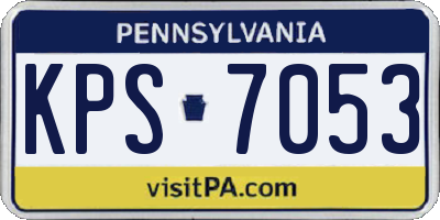 PA license plate KPS7053