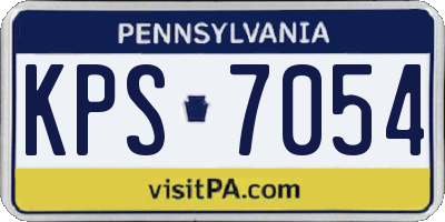 PA license plate KPS7054