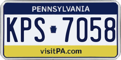 PA license plate KPS7058