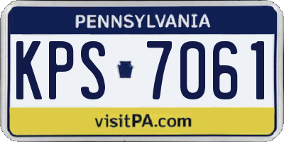 PA license plate KPS7061