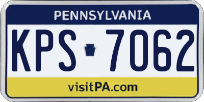 PA license plate KPS7062