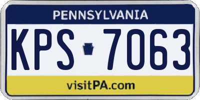 PA license plate KPS7063