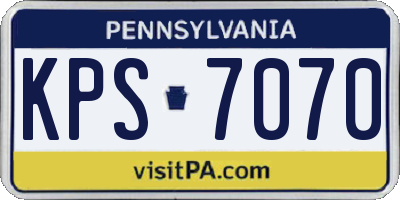 PA license plate KPS7070