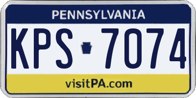 PA license plate KPS7074