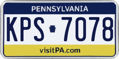 PA license plate KPS7078