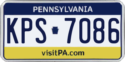 PA license plate KPS7086