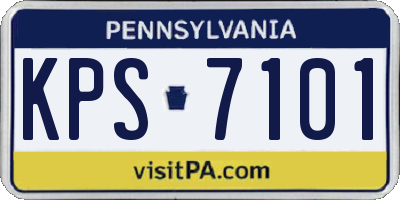 PA license plate KPS7101