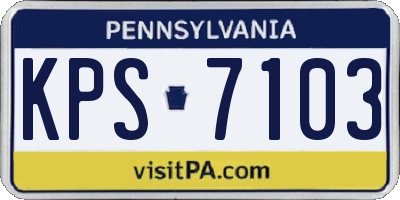 PA license plate KPS7103