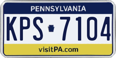 PA license plate KPS7104