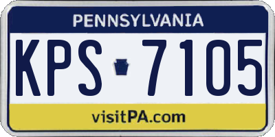 PA license plate KPS7105