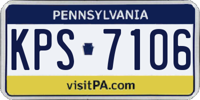 PA license plate KPS7106