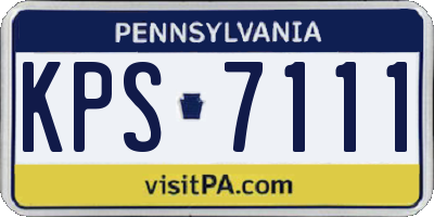 PA license plate KPS7111