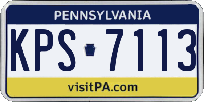 PA license plate KPS7113