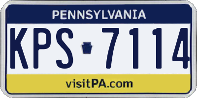 PA license plate KPS7114