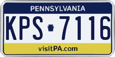 PA license plate KPS7116