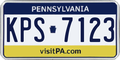 PA license plate KPS7123