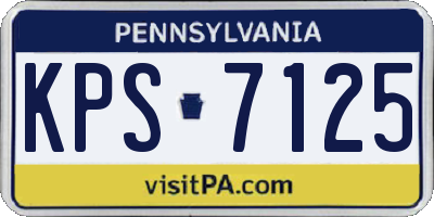 PA license plate KPS7125