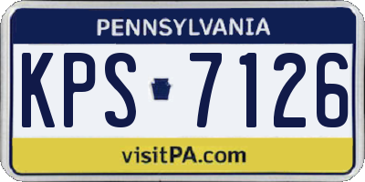 PA license plate KPS7126