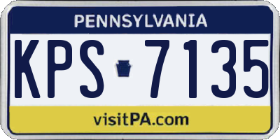 PA license plate KPS7135