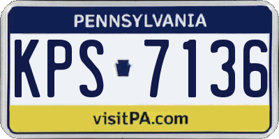 PA license plate KPS7136