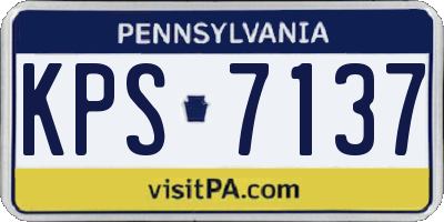 PA license plate KPS7137