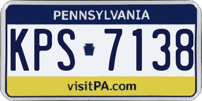 PA license plate KPS7138