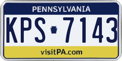 PA license plate KPS7143