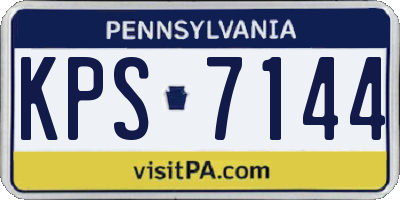 PA license plate KPS7144