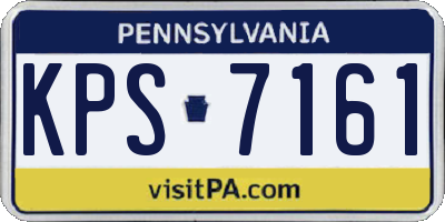 PA license plate KPS7161