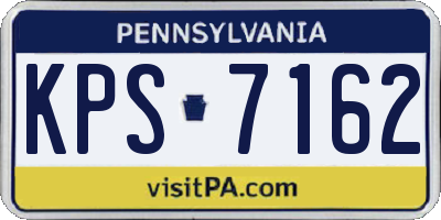 PA license plate KPS7162