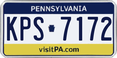 PA license plate KPS7172