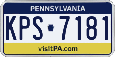 PA license plate KPS7181